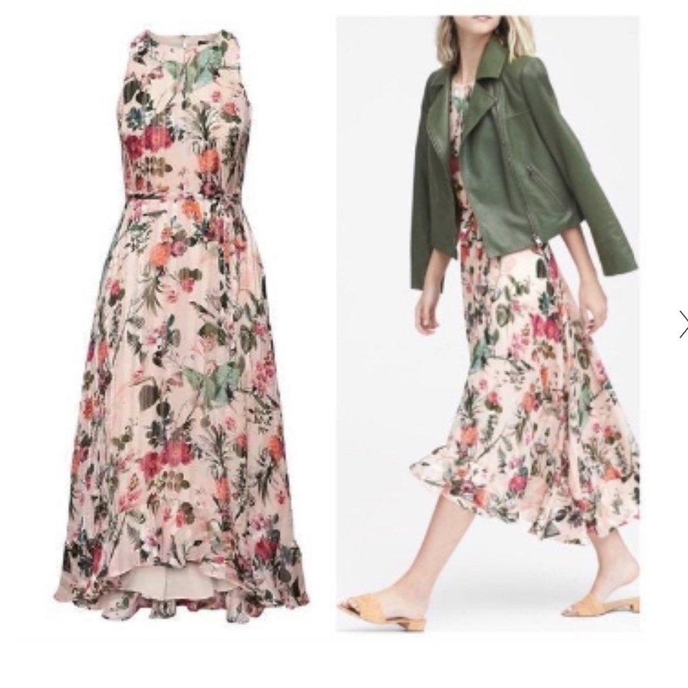 Banana Republic pink floral high low dress. Excellent condition worn once